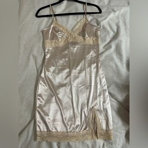 Gold vintage lingerie style mini dress